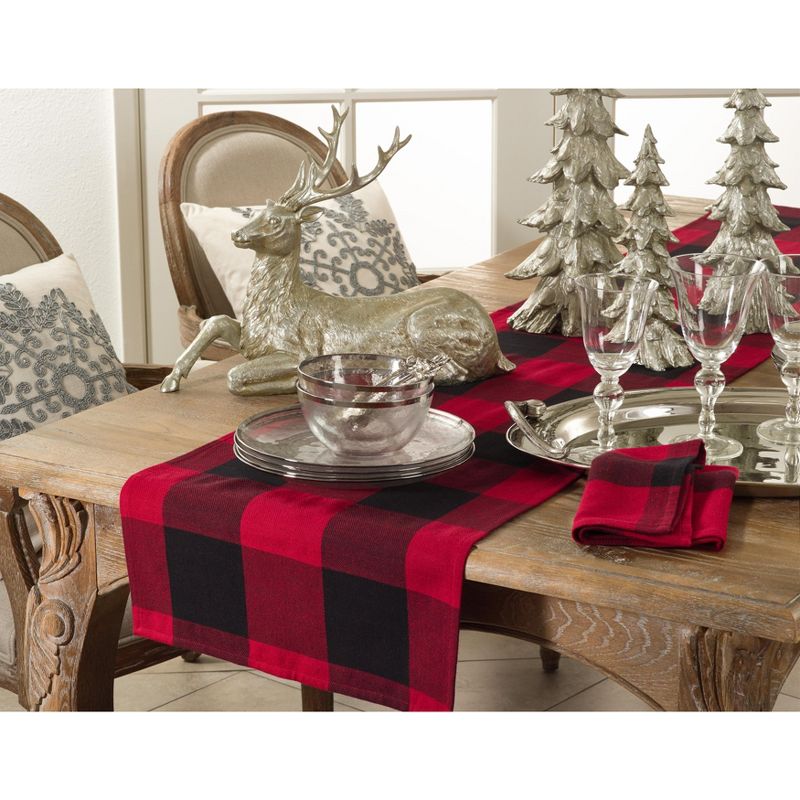 Saro Lifestyle Cotton Table Runner With Buffalo Plaid Design, 3 of 4