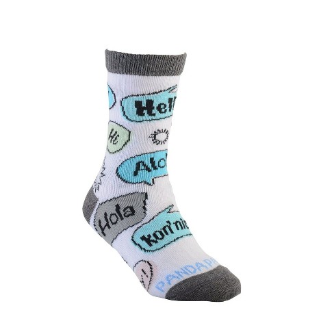 Languages of the World Socks (How to say "Hello") Small (Ages 3-5) Grey from the Sock Panda - image 1 of 3