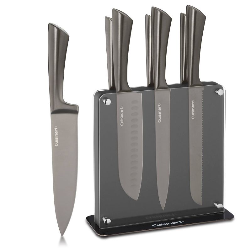 Cuisinart Classic 8pc Colored Stainless Steel Cutlery Set with Acrylic Block Black - C77-8PMOX, 1 of 12