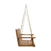 PAGED Wood Porch Swing Outdoor Swing Chair with Slatted Build and Chains for Backyard, Garden, Poolside - 3 of 4