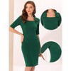 Allegra K Women's Turndown Collar 1950s Vintage Bodycon Dress - 2 of 4