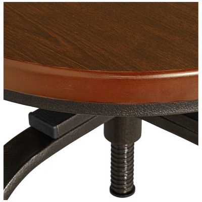 Radin Hammered Bronze 24" Swivel Bar Stool with Adjustable Dark Wood Seat