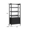 Vynxaria Transitional Wide Reeded Bookshelf with Bottom Drawers 4 Open Shelves, Reeded Fronts, Durable MDF/Laminate, Black - 4 of 4