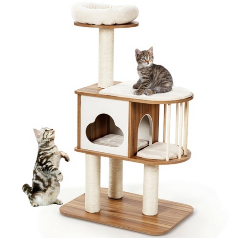 Costway 46 Modern Wooden Cat Tree With Platform Washable