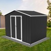 Gulches Metal garden sheds 6ftx8ft outdoor storage sheds Dark-grey ,Tool Shed with All-Weather Design - 2 of 4