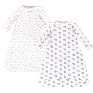 Touched by Nature Infant Organic Cotton Long-Sleeve Wearable Sleeping Bag, Sack, Blanket, Marching Elephant - 1 of 3