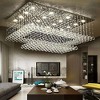 Siljoy Large Crystal Chandelier Modern Rectangular Raindrop Gold Chandelier, 2-Tier Chandelier Light Fixtures Luxury Chandeliers L35.4 x W27.6 x H14 - 2 of 4