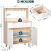 Wood 2-Door Sideboard Buffet Cabinet with 2 Drawers, Storage Console Table for Dining Room Kitchen Living Room, Coffee Bar Cabinet - 2 of 4