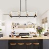 8-Light Gold and Clear Glass Pendant Light Fixture, Modern Industrial Lighting for Kitchen Island - 3 of 4
