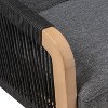Arwen Modern Bohemian Roped Acacia Wood Outdoor Loveseat with Cushions - JONATHAN Y - 3 of 4