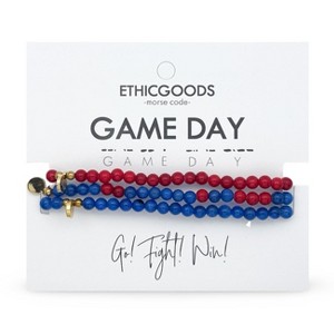 Morse Code Game Day Stacker Bracelets: Royal Blue & Red | ETHICGOODS - 1 of 4