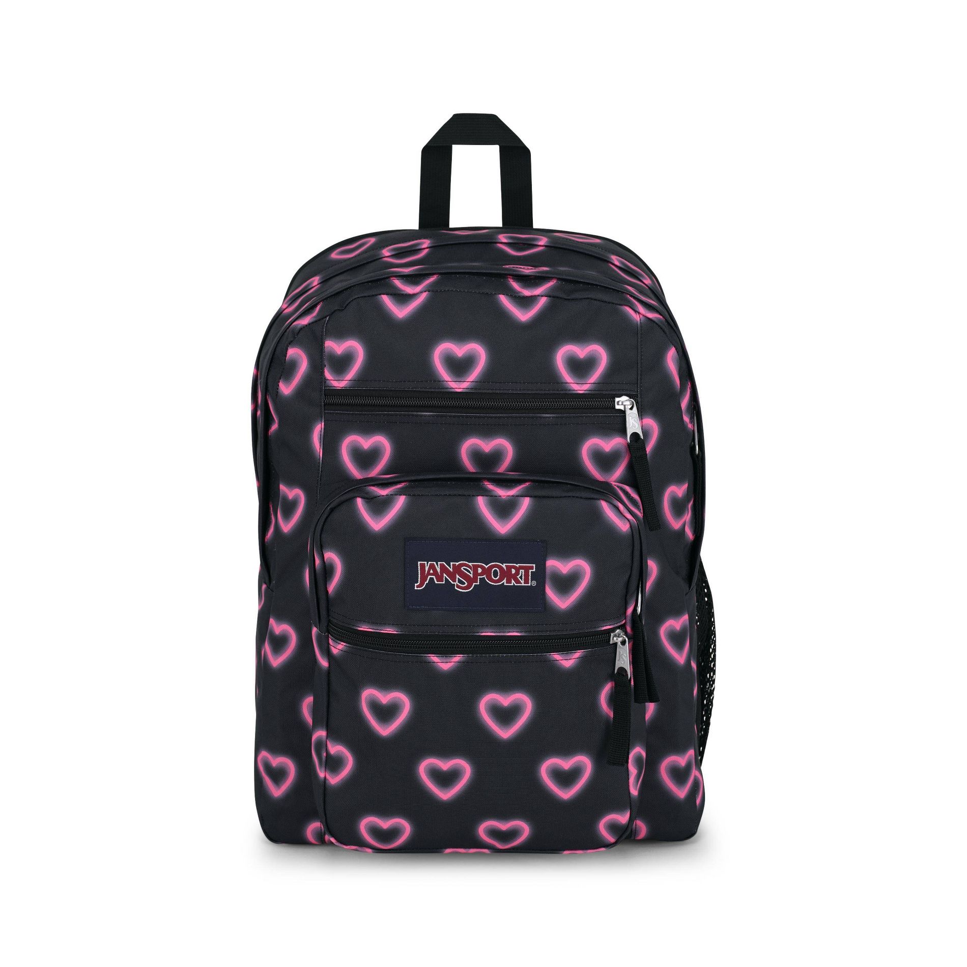 JanSport Big Student 17.5" Backpack - Happy Hearts Black: For Teens & School