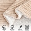 Ribbed Texture Reversible Taupe Throw Blanket - Great Bay Home - 3 of 4