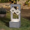LuxenHome Cascading Gray Resin Rectangular Outdoor Fountain with Lights - 4 of 4