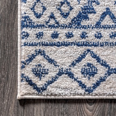 Blue Synthetic Reversible Rectangular 8' x 10' Area Rug