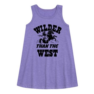 Girls' - Instant Message - Wilder Than The West Graphic Sleeveless Aline Dress - 1 of 4