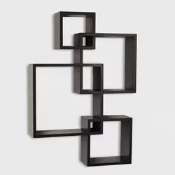 25.5" x 17.75" Intersecting Cube Wall Shelf Espresso - Danya B.
