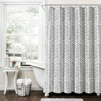 72"x72" Hygge Modern Arrow Linen Shower Curtain - Lush Décor