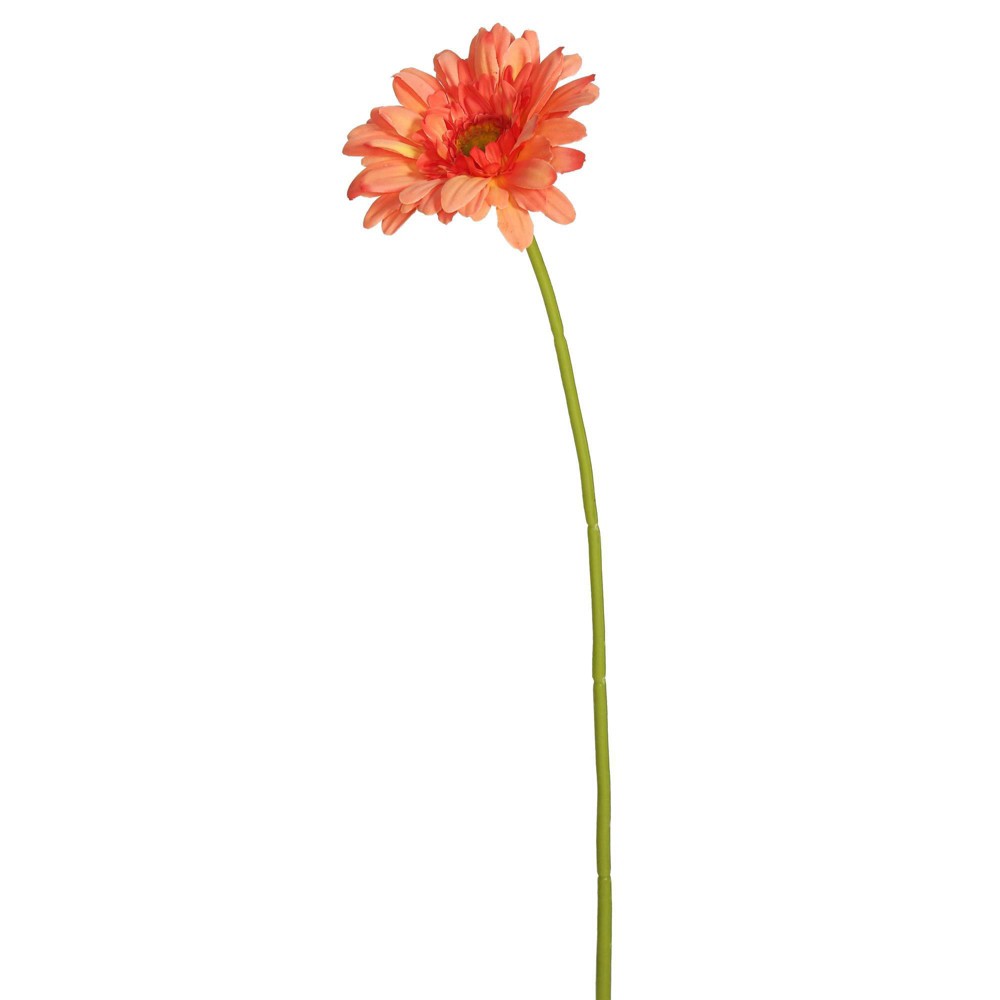 Artificial (Pk/6) Gerbera Daisy (21") Coral - Vickerman