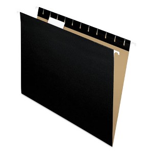 Pendaflex Colored Hanging Folders, Letter Size, 1/5-Cut Tabs, Black, 25/Box - 1 of 4