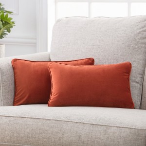 Chanasya Plush Velvet Square Throw Pillow Cover - 2-Piece Set - 1 of 1