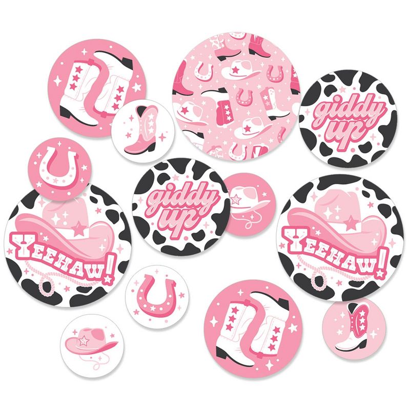 Big Dot of Happiness Rodeo Cowgirl - Pink Western Party Giant Circle Confetti - Party Decorations - Large Confetti 27 Count, 1 of 8