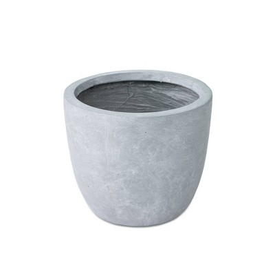 Rosemead Home & Garden, Inc. 17 Wide Kante Modern Concrete/Fiberglass  Indoor Outdoor Planter Pot Charcoal Gray