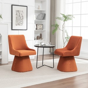 SEYNAR Modern Velvet 360 Degree Swivel Armless Dining chair Set of 2 - 1 of 4