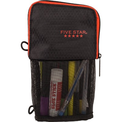 Mead Five Star Pencil Pouch Black And Red 11x8.75" 
