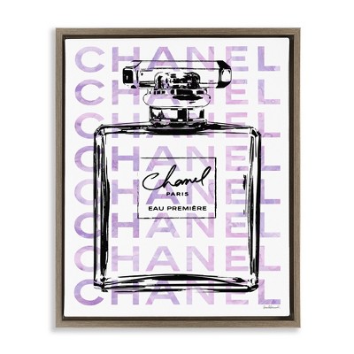 Stupell Industries Glam Black Purple Perfume Bottle, 17" x 21"