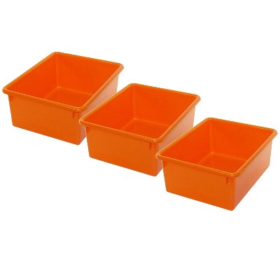 Romanoff Products Romanoff Stowaway Plastic 5" Letter Box (No Lid) Orange Pack of 3 (ROM16109-3)