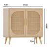 BEAFUP Buffet Cabinet with Storage,Accent Cabinet,with Two Doors and 4 compartments with Solid Wood Feet,Sideboard Cabinet for Hallway(Natural Color) - 3 of 4