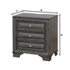 NicBex 17 inch Nightstand with 3 Drawers,Wooden Side Table with USB Socket,Modern Bedside Table for Bedroom,Living Room,Brown/Gray - 3 of 4