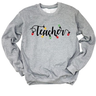 Simply Sage Market Women's Graphic Sweatshirt Teacher Christmas Lights