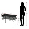 Racxily 40"L x 20"W Plastic Adjustable Height Fold-in-Half Folding Table, Rich Black - 2 of 4