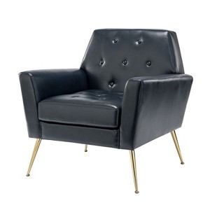 Maris Wooden Upholstered Contemporary Accent Armchair with Button-tufted for Bedroom Living Room  | ARTFUL LIVING DESIGN - 1 of 4