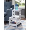 HomeStock Belmont 2 Step Chairside End Table with Chic L Shape Design and X Frame Sides, Multi Tier Storage Shelves for Living Room or Den Use - 3 of 4