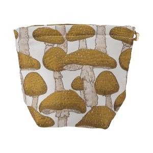 Unique Bargains Women Jacquard Mushroom Makeup Bag Yellow 1 Pc - 1 of 3