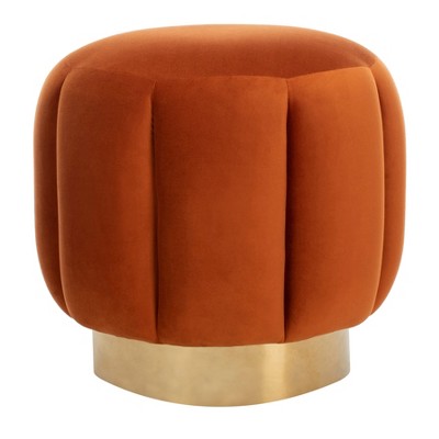 Maxine Channel Tufted Ottoman Sienna - Safavieh