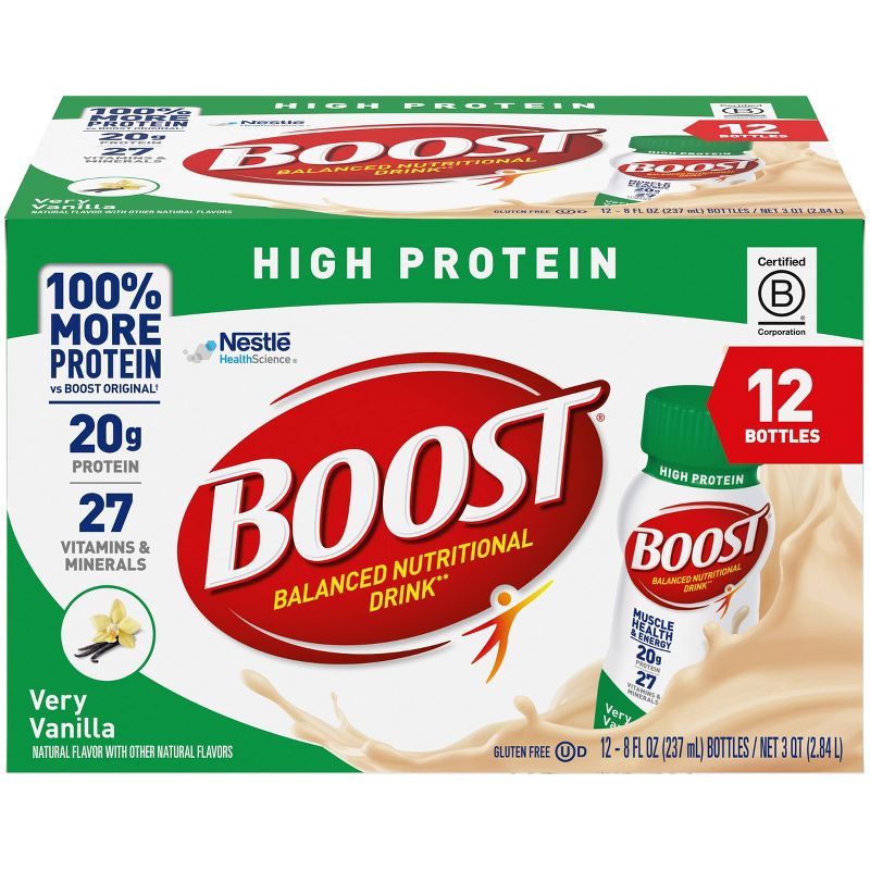 Boost High Protein Nutritional Drink - Very Vanilla - 8 fl oz/12pk, 1 of 7