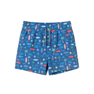 Andy & Evan  Toddler  Navy Surf Icon Print Swim Trunk - 1 of 3