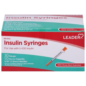 Leader Insulin Syringes 10 - 10 ea Packs - 1 of 4