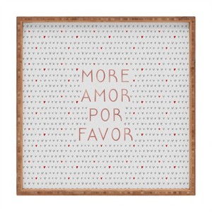 Orara Studio More Amor Quote Rose Gold Square Bamboo Tray - Deny Designs - 1 of 2
