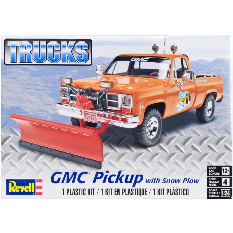 Level 4 Model Kit GMC Pickup Truck with Snow Plow 1/24 Scale Model by Revell, 1 of 6