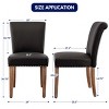 Subrtex Leather Anchor Studded Indoor Dining Chair Set of 2, Modern Mid-Century Home Chairs - 3 of 4