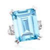 Ross-Simons 17.00 Carat Simulated Aquamarine and .30 ct. t.w. CZ Ring in Sterling Silver - 4 of 4