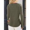 Women's V-Neck Long Sleeve Top Loose Fit Casual Shirt with Pocket Soft Breathable Fabric Comfortable Daily Wear Blouse - 4 of 4