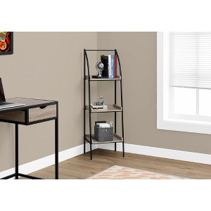 MAYEERTY 48"h 3 Tier Etagere Modern Contemporary Bookshelf for Bedroom Living Room Black Metal and MDF - 1 of 4