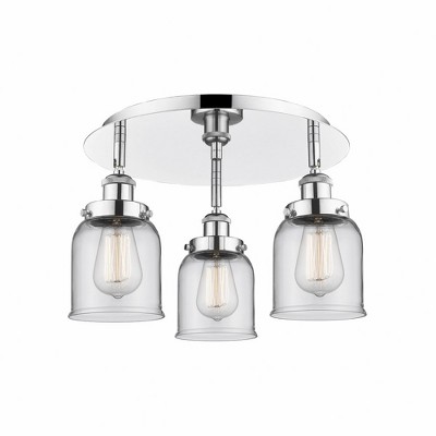 Bell - 3 Light Flush Mount In Art Deco Style-9.25 Inches Tall and 16.75 Inches Wide