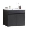 NicBex Floating Wall Mounted Bathroom Vanity with Sink,Bathroom Sink Vanity with 2 Soft Close Cabinet Doors,24"/20" Bathroom Sink Cabinet,White/Black - 4 of 4
